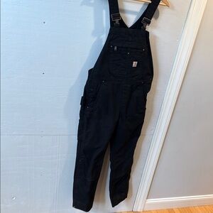 Carhartt Black insulated overalls size Small (4-6) Adjustable Straps Denim